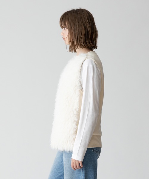 allureville（アルアバイル） ベスト ジレ ジャガードフェイクファー