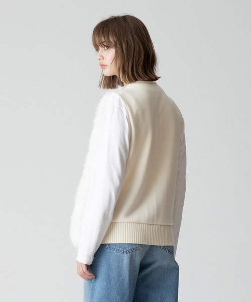 allureville（アルアバイル） ベスト ジレ ジャガードフェイクファー