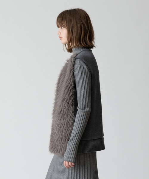 allureville（アルアバイル） ベスト ジレ ジャガードフェイクファー