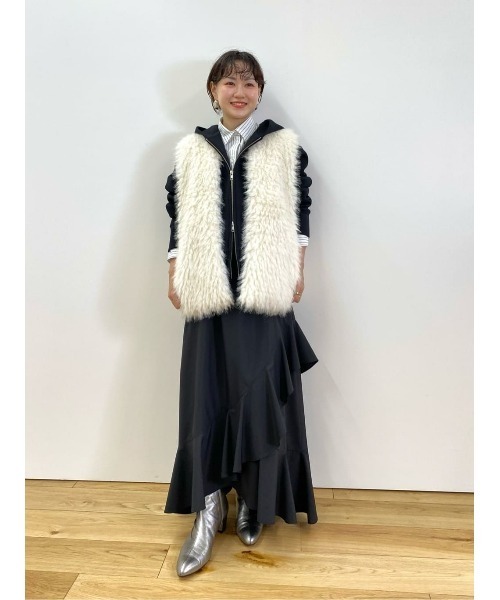 allureville（アルアバイル） ベスト ジレ ジャガードフェイクファー