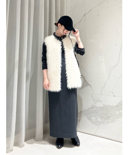 allureville（アルアバイル） ベスト ジレ ジャガードフェイクファー