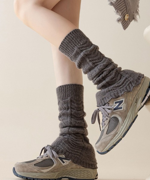 レッグウォーマー 「HOOK」for girls ダイヤ編み薄手レッグウォーマー