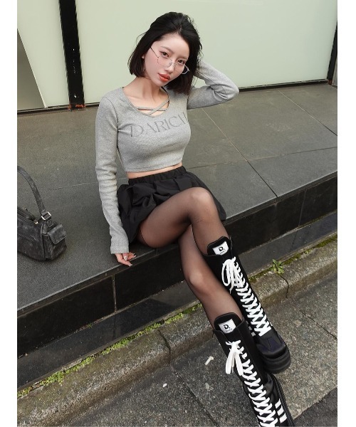 Darich（ダーリッチ） ブーツ レースアップスニーカーロングブーツ