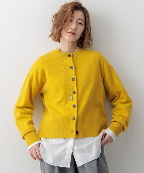 カーディガン 「Oggi掲載/洗える」ピュアカシミヤ ニットカーディガン