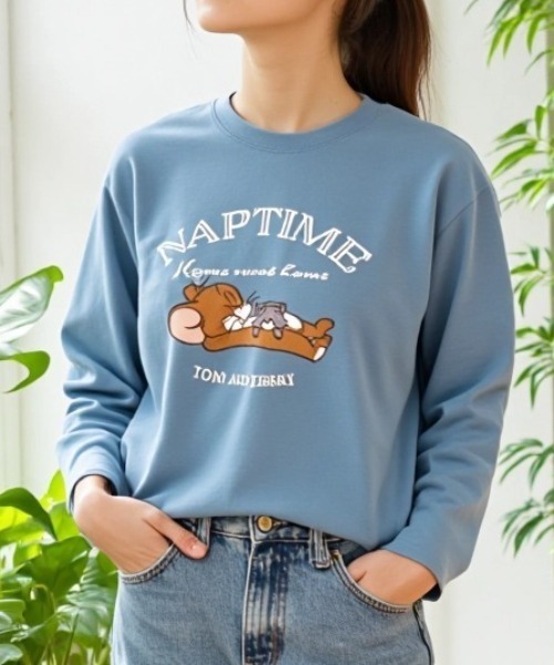 tシャツ 2025AW Tom and Jerry/トムとジェリー フロント刺繍 ロンT