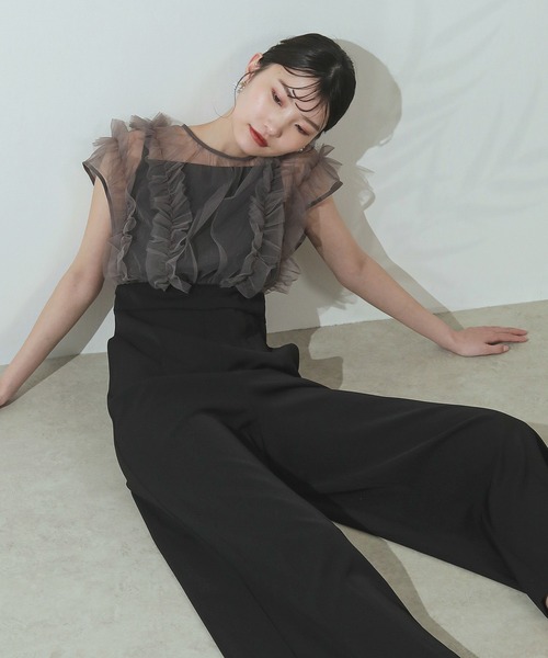 Kana パンツドレス ボリューム チュール ギャザーハイウエスト パンツ