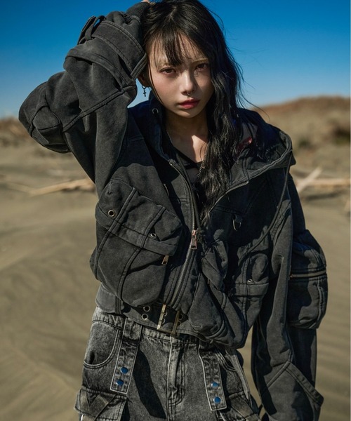 REFLEM（レフレム） パーカー 「REFLEM/レフレム」ベルト付きクロップ