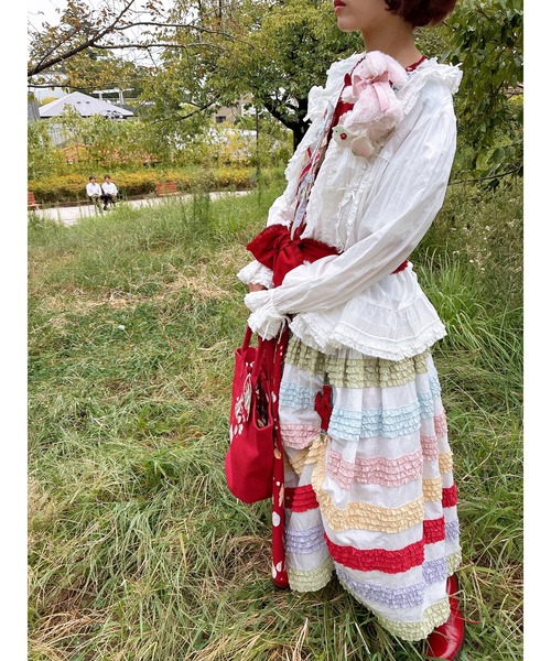 PINK HOUSE（ピンクハウス） ブラウス シャツ ローンフリル使い