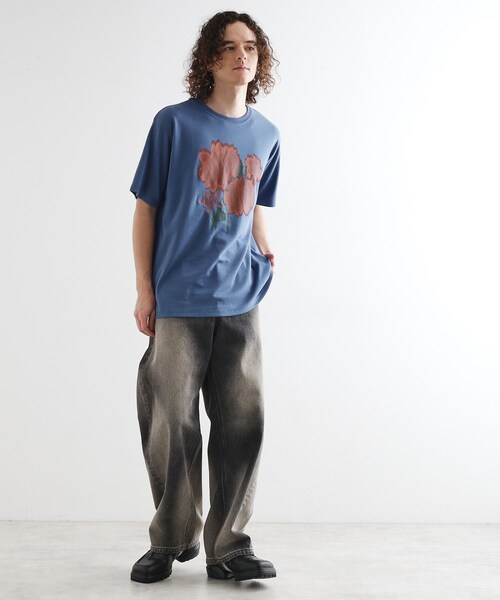 tk.TAKEO KIKUCHI（ティーケータケオキクチ） tシャツ ボカシフラワーT