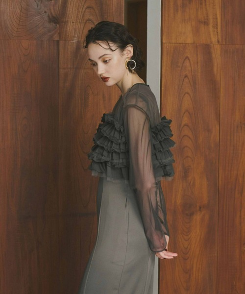 ANDRESD ドレス タフタチュールベストセットドレス / taffeta tulle