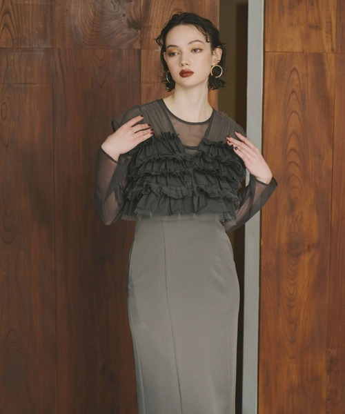 ANDRESD ドレス タフタチュールベストセットドレス / taffeta tulle