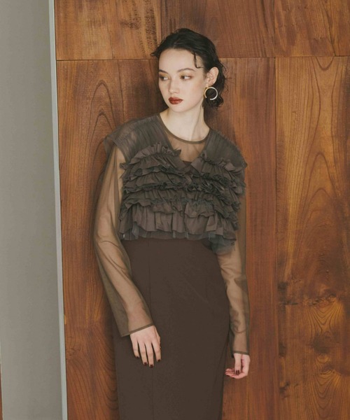 ANDRESD ドレス タフタチュールベストセットドレス / taffeta tulle