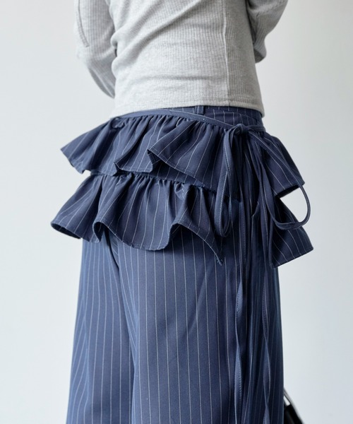 CUNE DDDCショルダーストラップスカート ネイビー DDDCショルダー