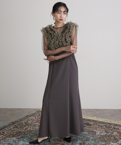 atlo（アトロ） ドレス 袖あり＆ミモレ丈同窓会3点セットセレモニー