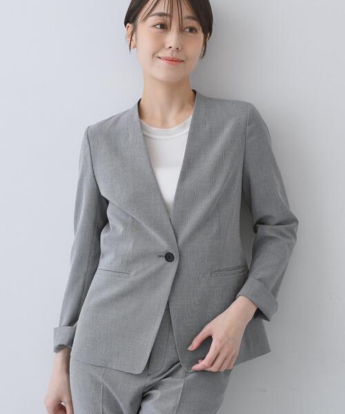 INDIVI（インディヴィ） ジャケット ノーカラージャケット 「洗える