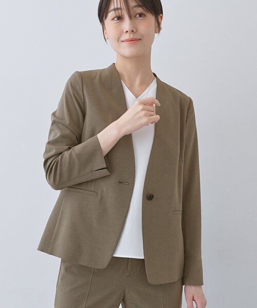 INDIVI（インディヴィ） ジャケット ノーカラージャケット 「洗える