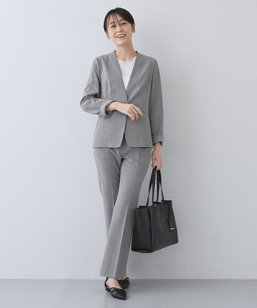 INDIVI（インディヴィ） ジャケット ノーカラージャケット 「洗える