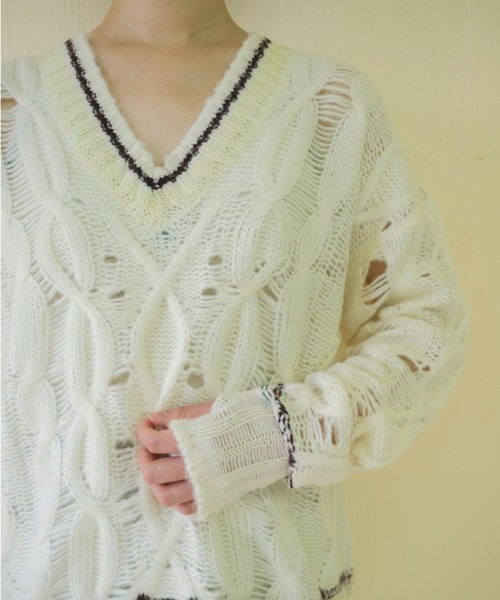 PAMM（パム） ニット セーター こわれかけのスクールローゲージニット