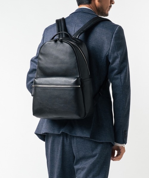 MURA（ムラ） デイバック リュック シュリンクレザー ダブルジッパー