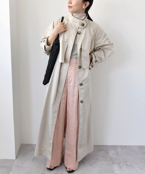 quaranciel コート アウター quaranciel:「手洗い可能」スタンドカラー