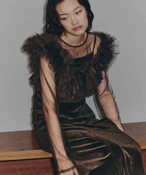 ANDRESD ドレス ボリュームラッフルレイヤードレス / volume ruffle