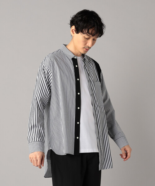 β MEN（ベータ・メン） シャツ アシンメトリー ストライプシャツ
