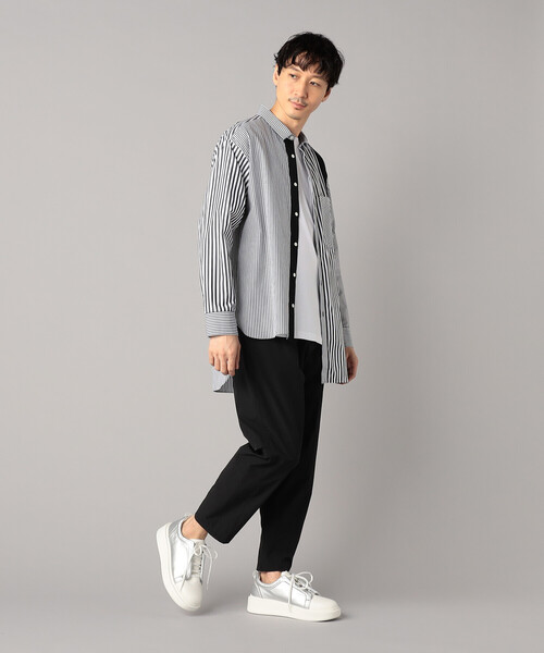 β MEN（ベータ・メン） シャツ アシンメトリー ストライプシャツ