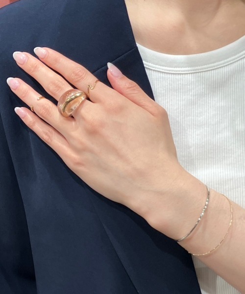 ete（エテ） 指輪 リング 「レイヤード」 K10YG ウェーブ リング