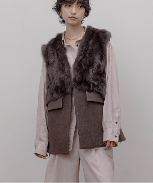 Eimee Law（エイミーロウ） ベスト ジレ ファー＆メルトンボクシィジレ