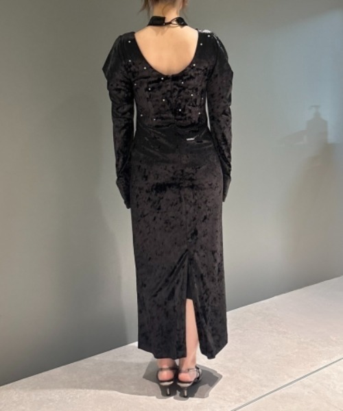 ANDRESD ドレス パールグロウベロアドレス / pearl glow velour dress