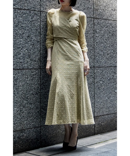 etoll.（エトル） ドレス カシュクールデザインフレアドレス