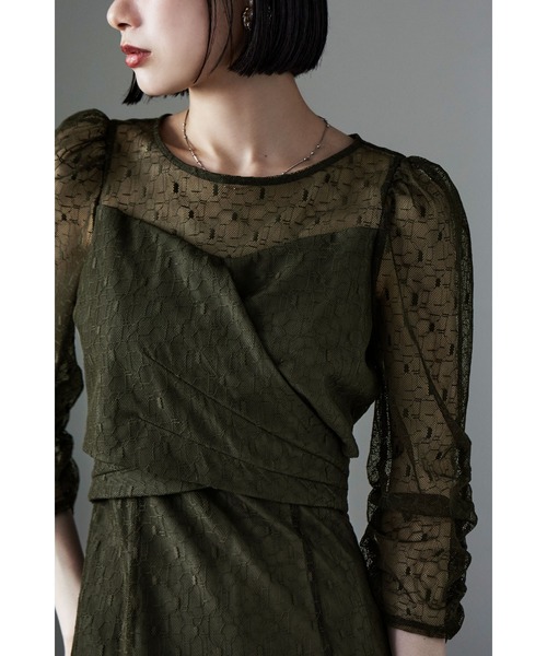 etoll.（エトル） ドレス カシュクールデザインフレアドレス