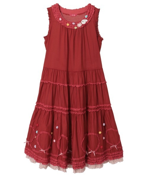 PINK HOUSE（ピンクハウス） ワンピース カラフルポップルフリル使い