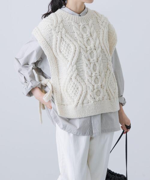 かぐれ ニット セーター ペルーアランニットベスト レディース