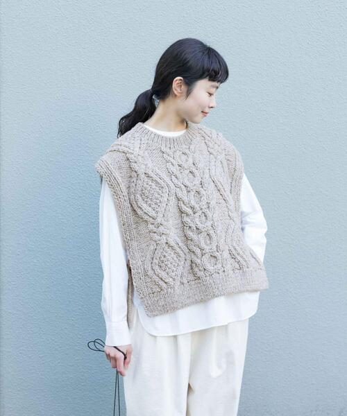 かぐれ ニット セーター ペルーアランニットベスト レディース