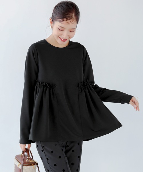 Fit more（フィットモア） tシャツ バルーン切り替えペプラムトップス