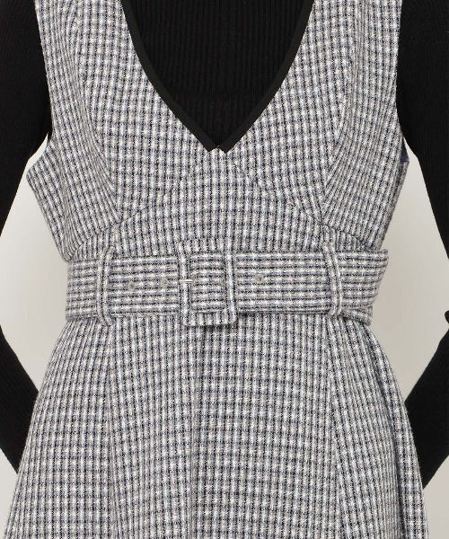 AND COUTURE（アンドクチュール） ジャンパースカート ラメツイードV