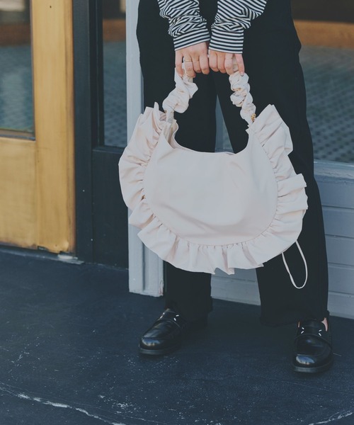 yukiemonハンドメイド たっぷりフリル30㎝ショルダーバック yukiemon