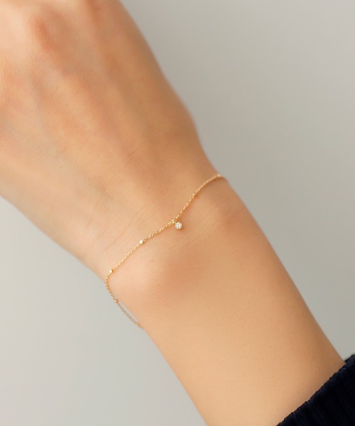 SIENA ROSE（シエナロゼ） ブレスレット 一粒ダイヤのデザインチェーン