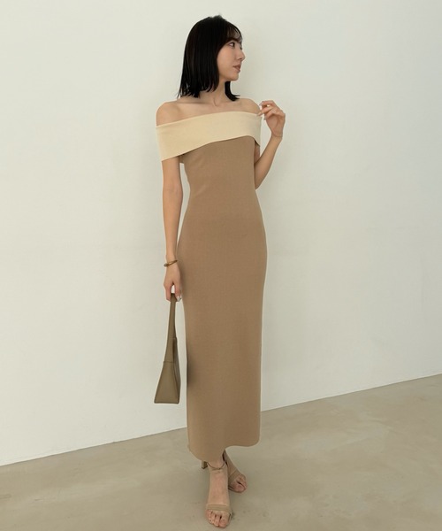 anuans（アニュアンス） ワンピース ムーンネックニットワンピース