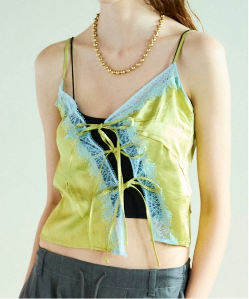 MAISON SPECIAL（メゾンスペシャル） キャミソール Lace Docking Satin