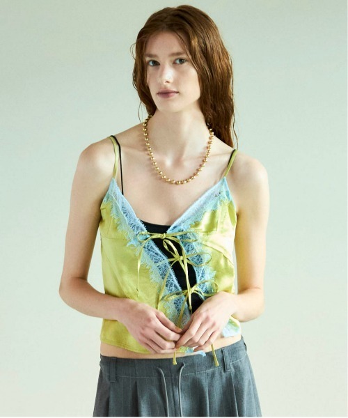 MAISON SPECIAL（メゾンスペシャル） キャミソール Lace Docking Satin