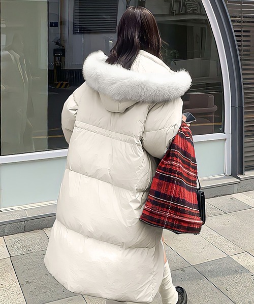 LOWO ダウンコート ダウンジャケット ロングダウンコート ファー