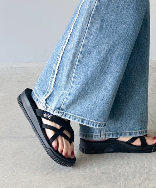 Java サンダル ジャバコラボ」クロスストラップサンダル レディース