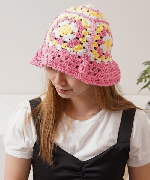 帽子 ハット カラフル クロシェハット / Colorful Crochet Hat メンズ