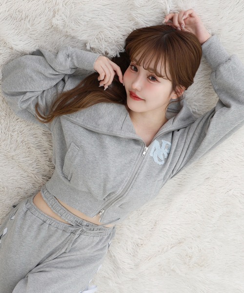 one after another NICE CLAUP パーカー セーラーカラーロゴスウェット