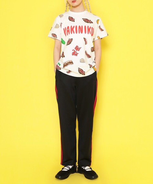 PUNYUS（プニュズ） tシャツ フード総柄Tシャツ(ONIGIRI・YAKINIKU