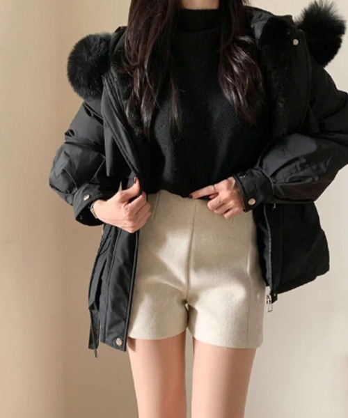 ダウンコート ダウンジャケット ファー付 ドロスト レディース