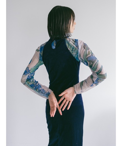 sahara（サハラ） tシャツ High Neck Sheer Top/ハイネックシアー