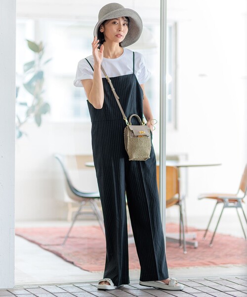 サロペット オーバーオール 「CLASSY.6月号掲載/洗える」リネン